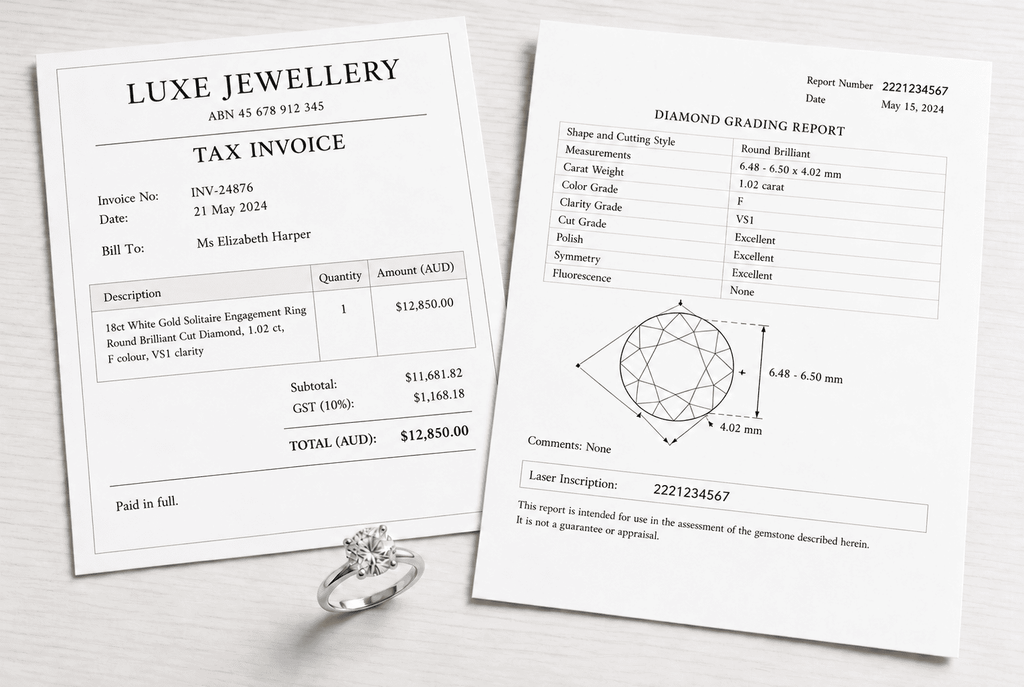 unbranded diamond grading report and ring 2